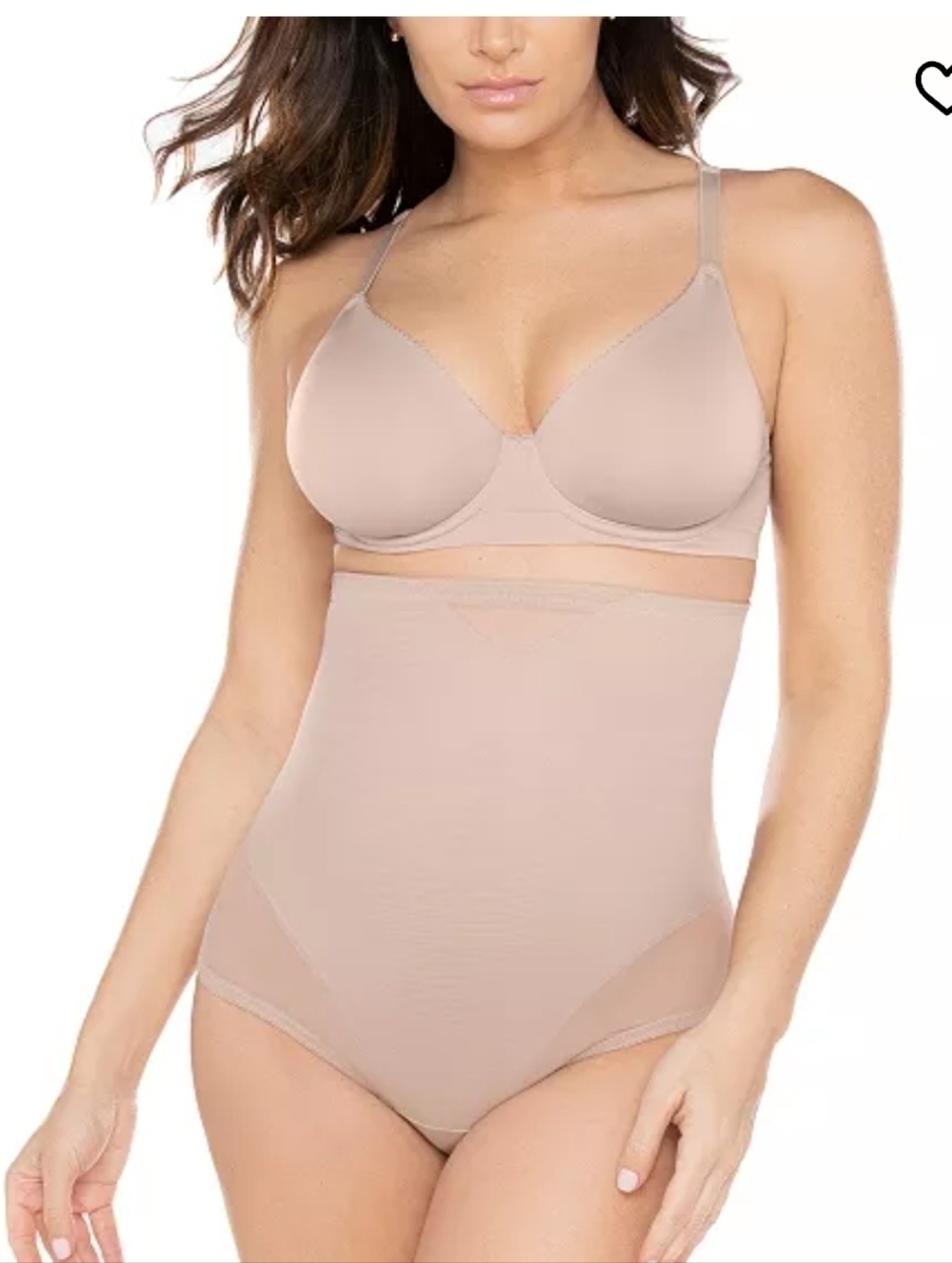 Nwt Miraclesuit High-Waist Thong Nude Sheer Shaping Extra Firm Control Small